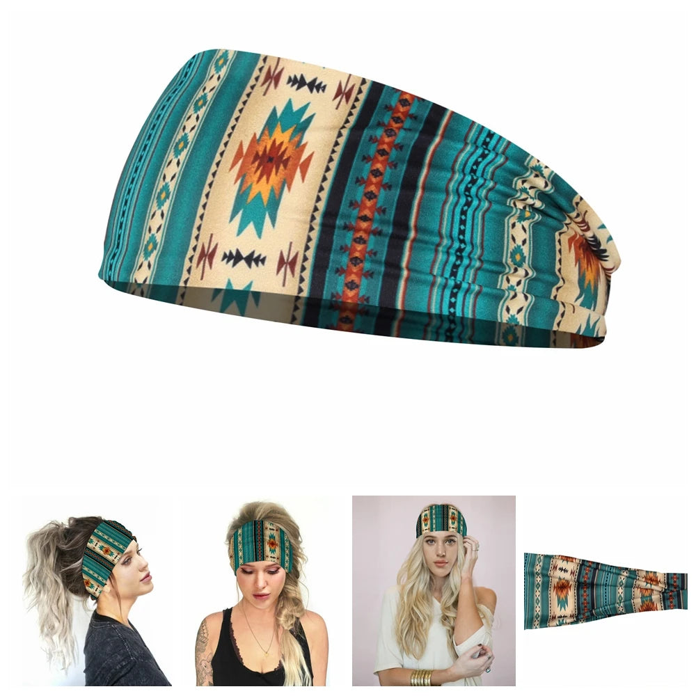 1PC Flag Pattern Stretchable Sports Headband Men Women Fitness Sweat Bands Anti-Slip Yoga Hair Bands Oudoor Headband Scarf
