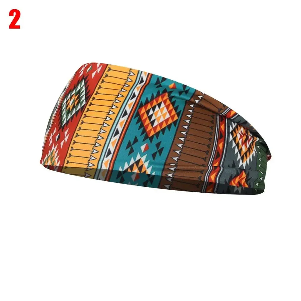 1PC Flag Pattern Stretchable Sports Headband Men Women Fitness Sweat Bands Anti-Slip Yoga Hair Bands Oudoor Headband Scarf