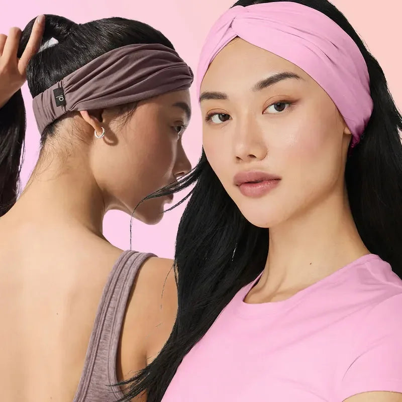 AL Sports Headband Yoga Elastic headband Women's yoga accessories Kink bow Gym sweat wicks headband Running exercise