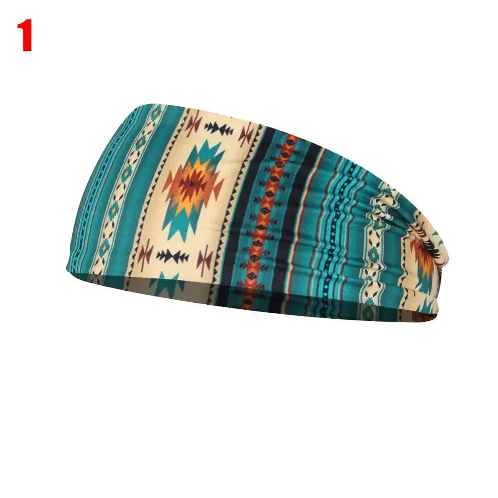 1PC Flag Pattern Stretchable Sports Headband Men Women Fitness Sweat Bands Anti-Slip Yoga Hair Bands Oudoor Headband Scarf