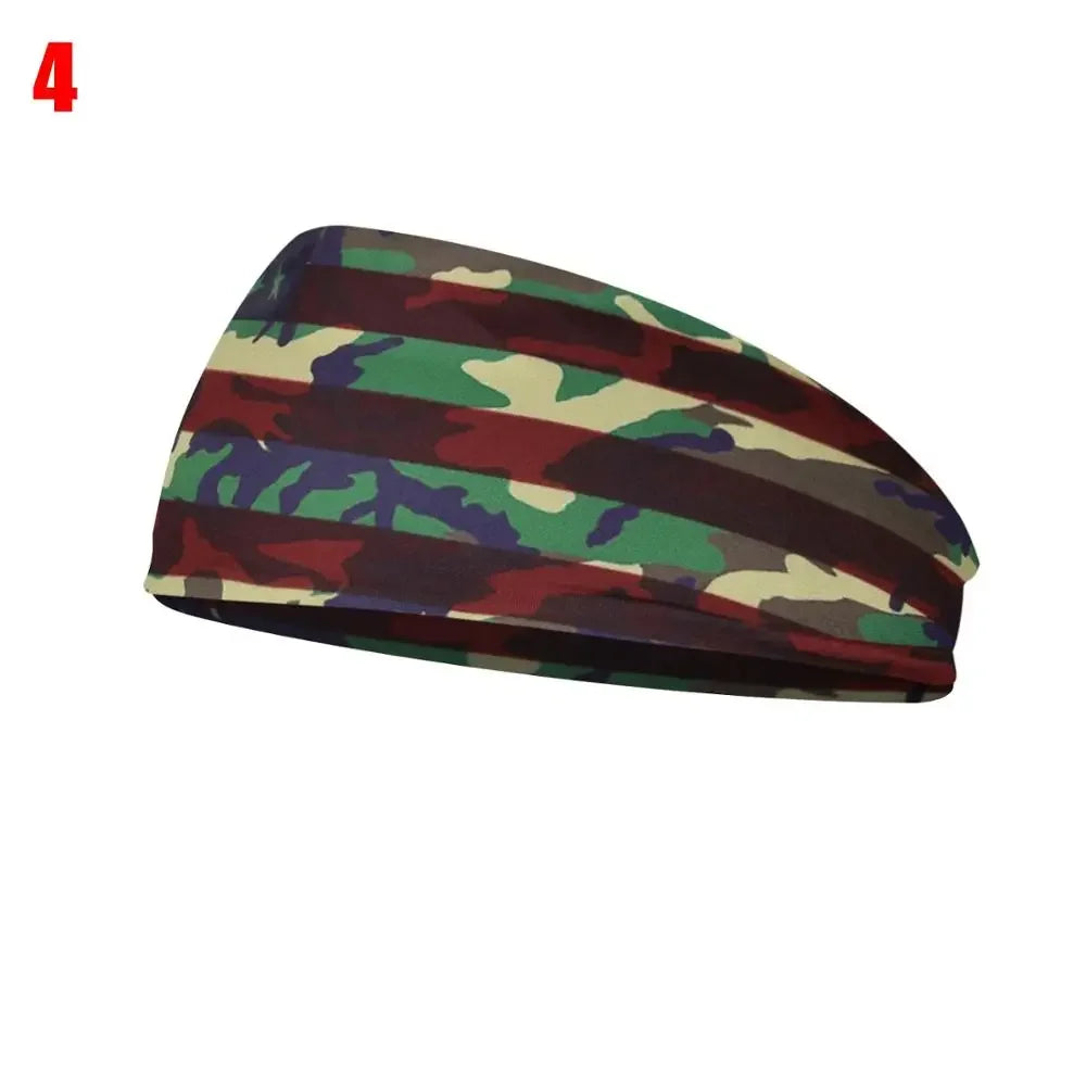 1PC Flag Pattern Stretchable Sports Headband Men Women Fitness Sweat Bands Anti-Slip Yoga Hair Bands Oudoor Headband Scarf