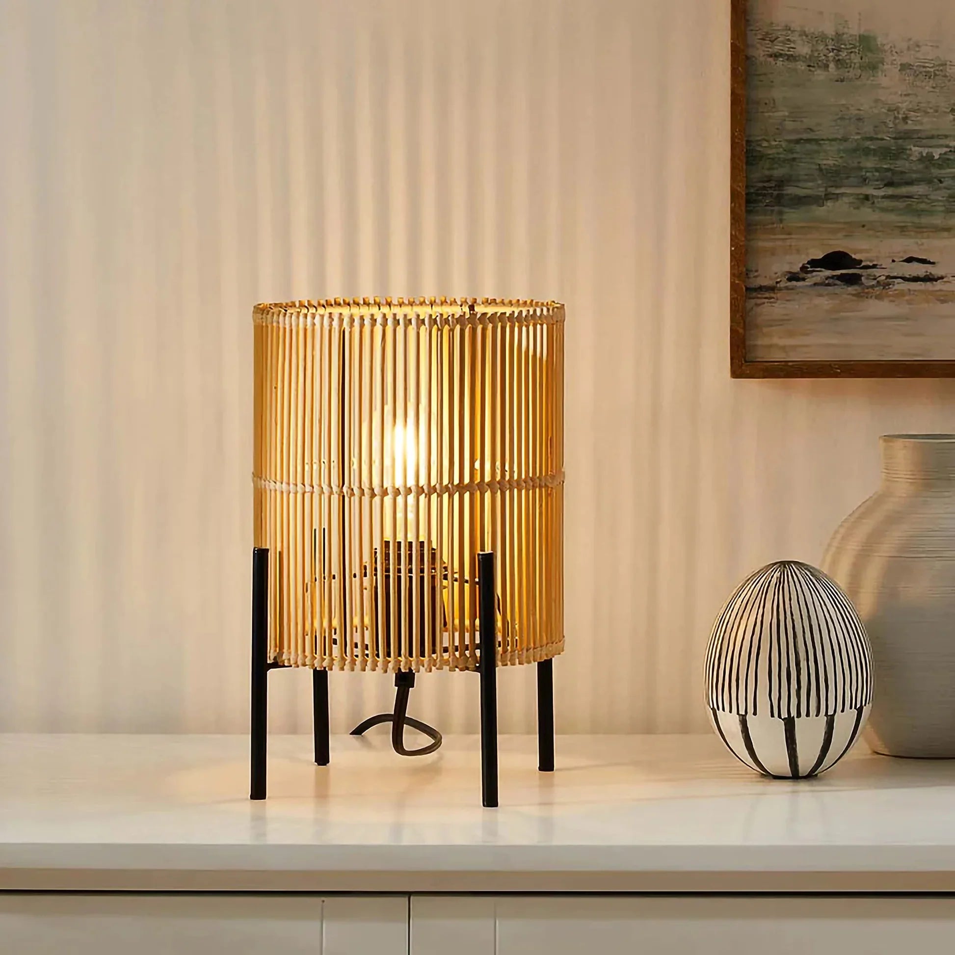 Rattan Table Lamp