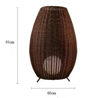 Natural handmade rattan floor lamp