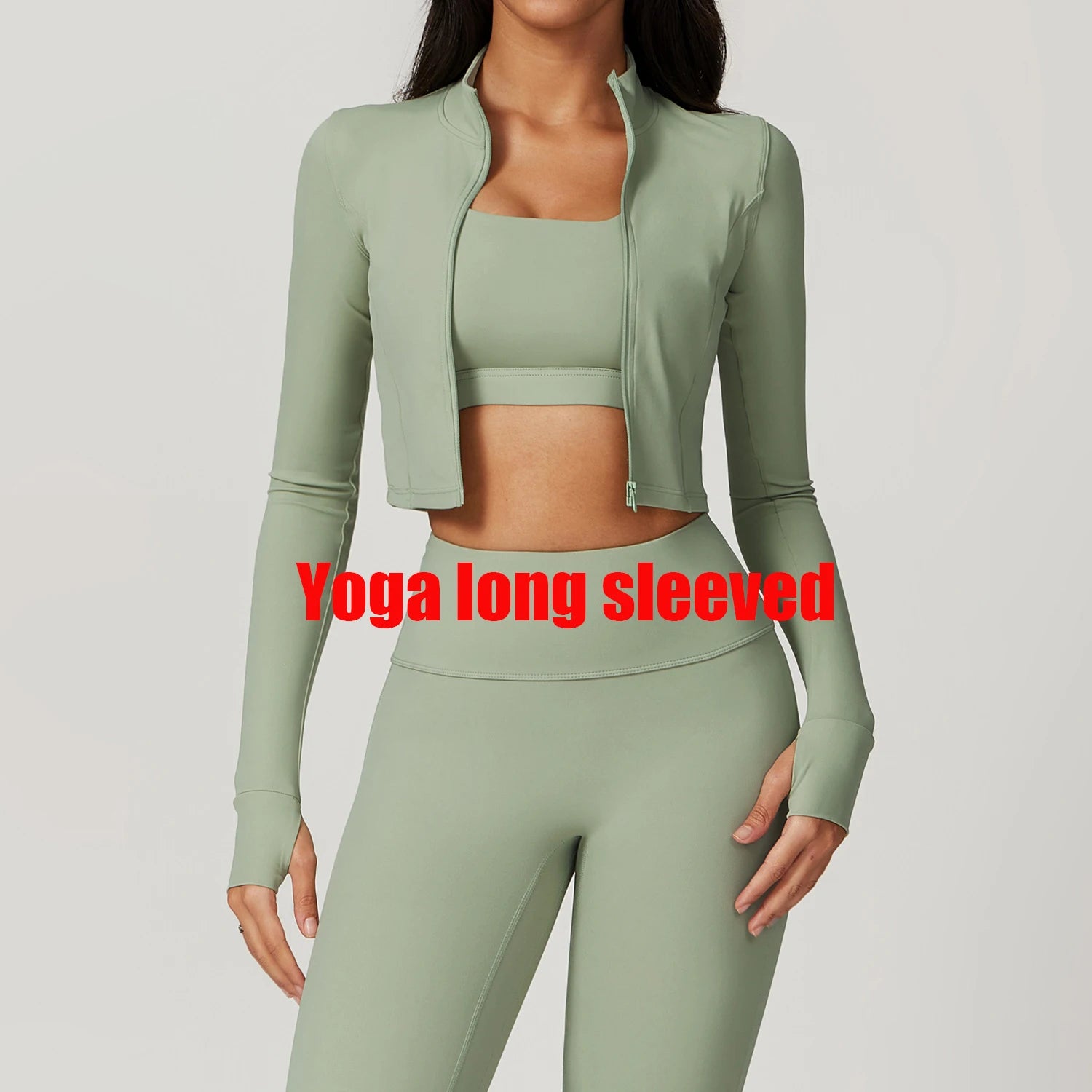 Women's Yoga Long Sleeve Sports Jacket Sexy Zip Fitness Yoga Shirt Gym Top Activewear Running Coats Workout Clothes For Cycling
