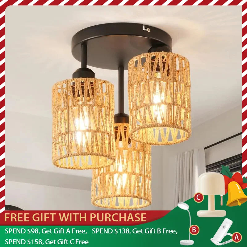 Vintage Hemp Rope Chandelier