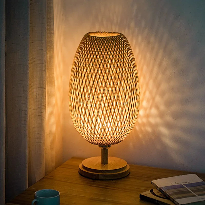 Small Rattan Table Lamp