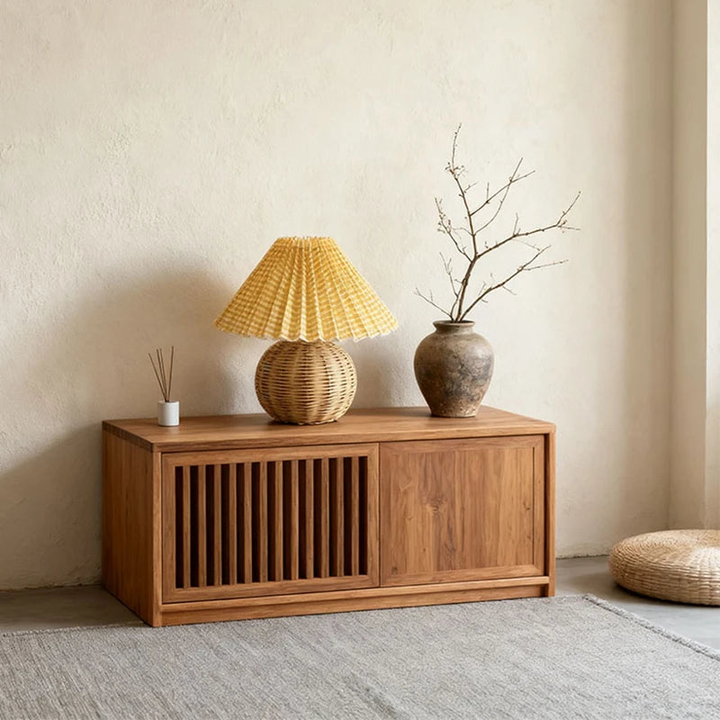 rattan pleated table lamp