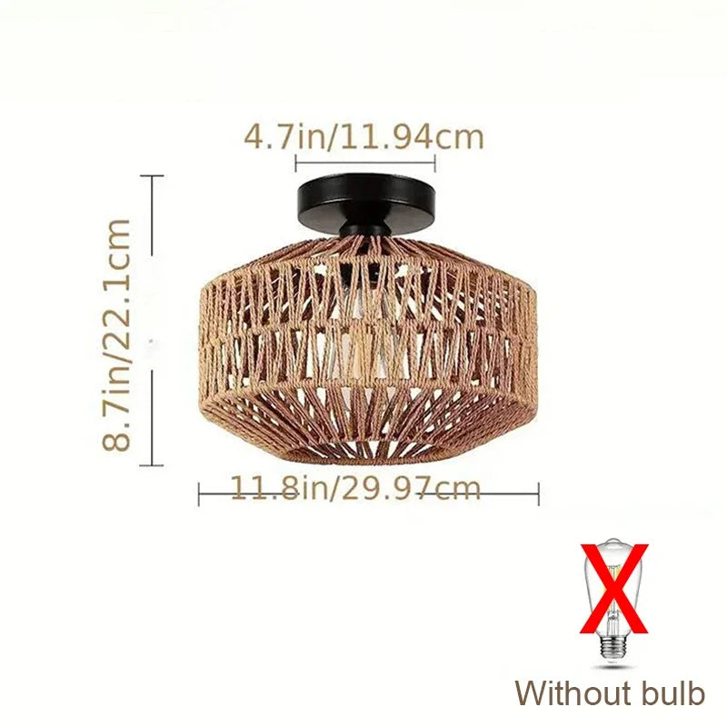 Natural Bamboo Ceiling Chandelier Hanging Lamp Handmade