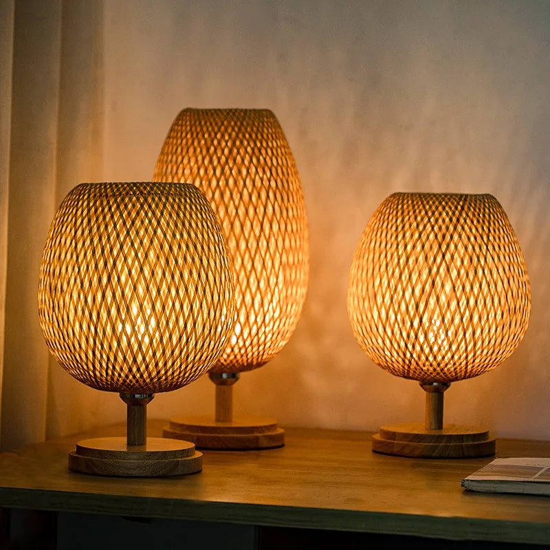 Small Rattan Table Lamp