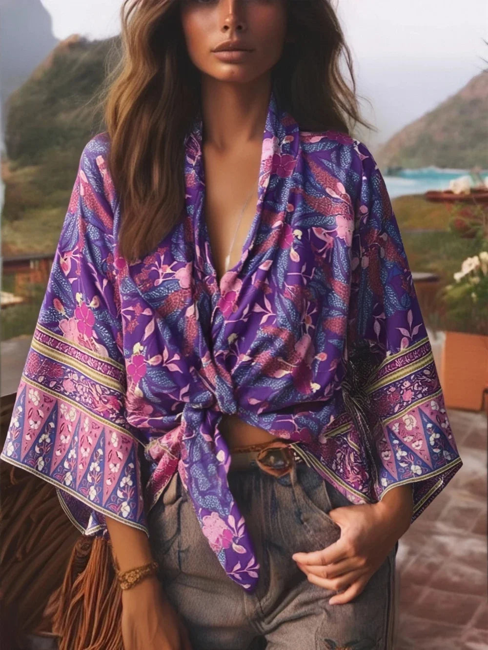 Voiashop Short  Kimono