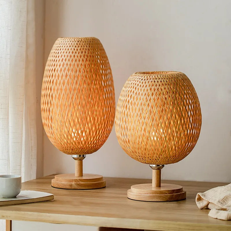 Small Rattan Table Lamp