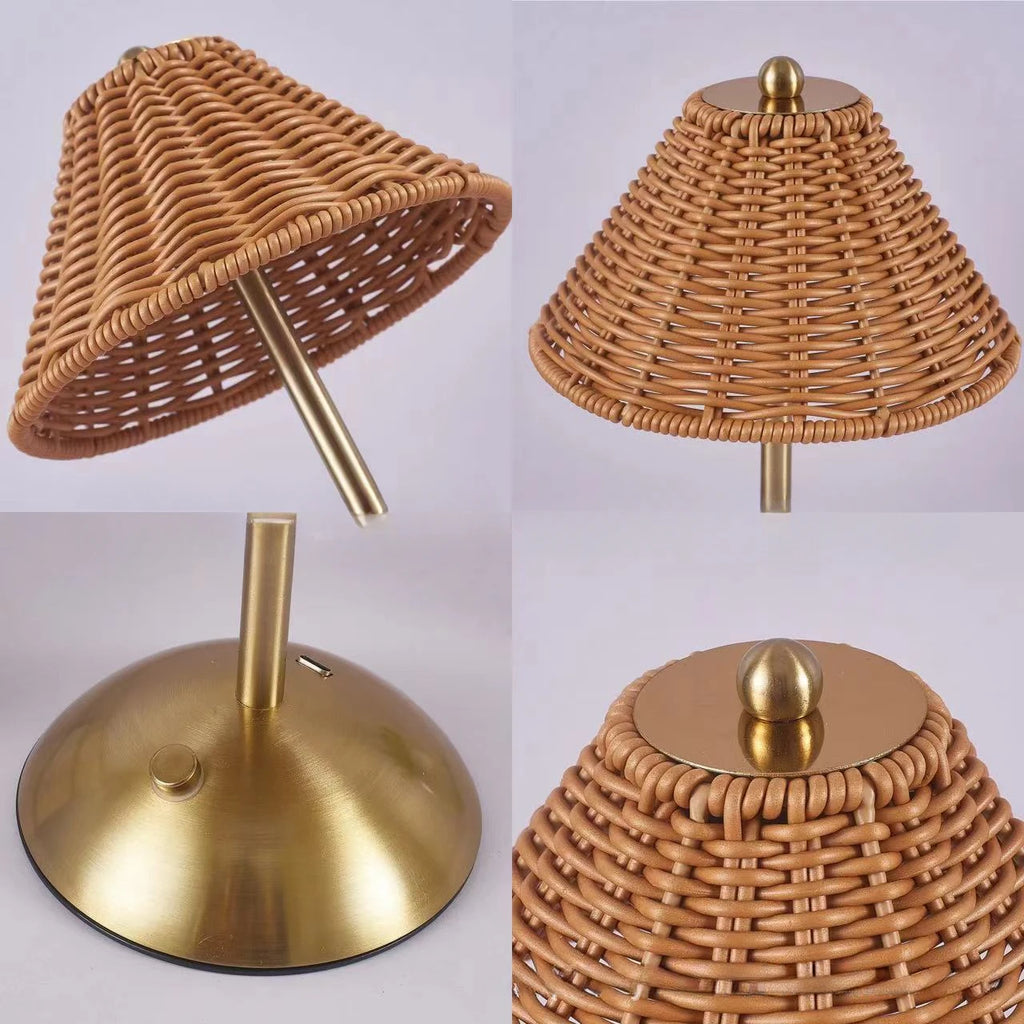 LED Rattan Rechargeable Lamp
