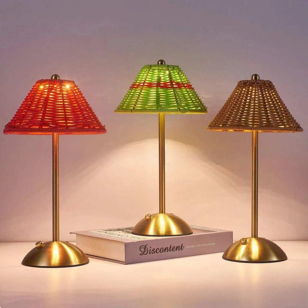 LED Rattan Rechargeable Lamp