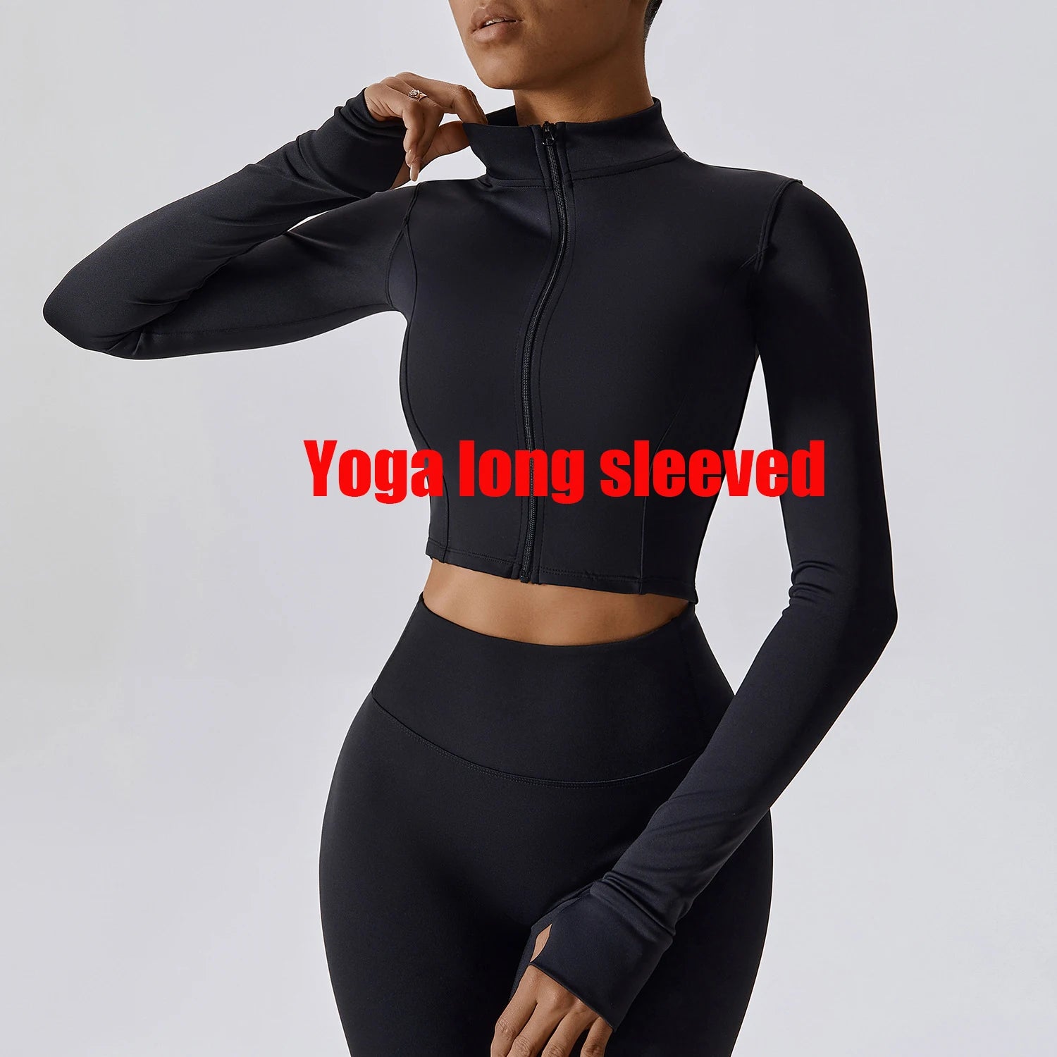 Women's Yoga Long Sleeve Sports Jacket Sexy Zip Fitness Yoga Shirt Gym Top Activewear Running Coats Workout Clothes For Cycling