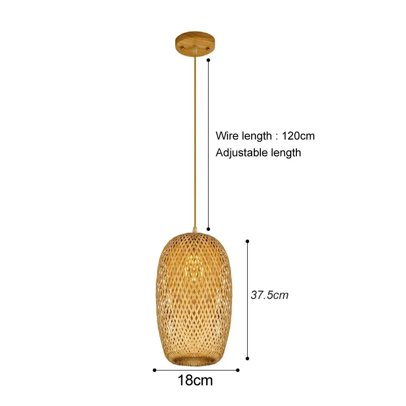 Rattan Bamboo Wood Pendant