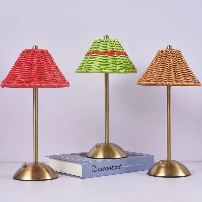 LED Rattan Rechargeable Lamp