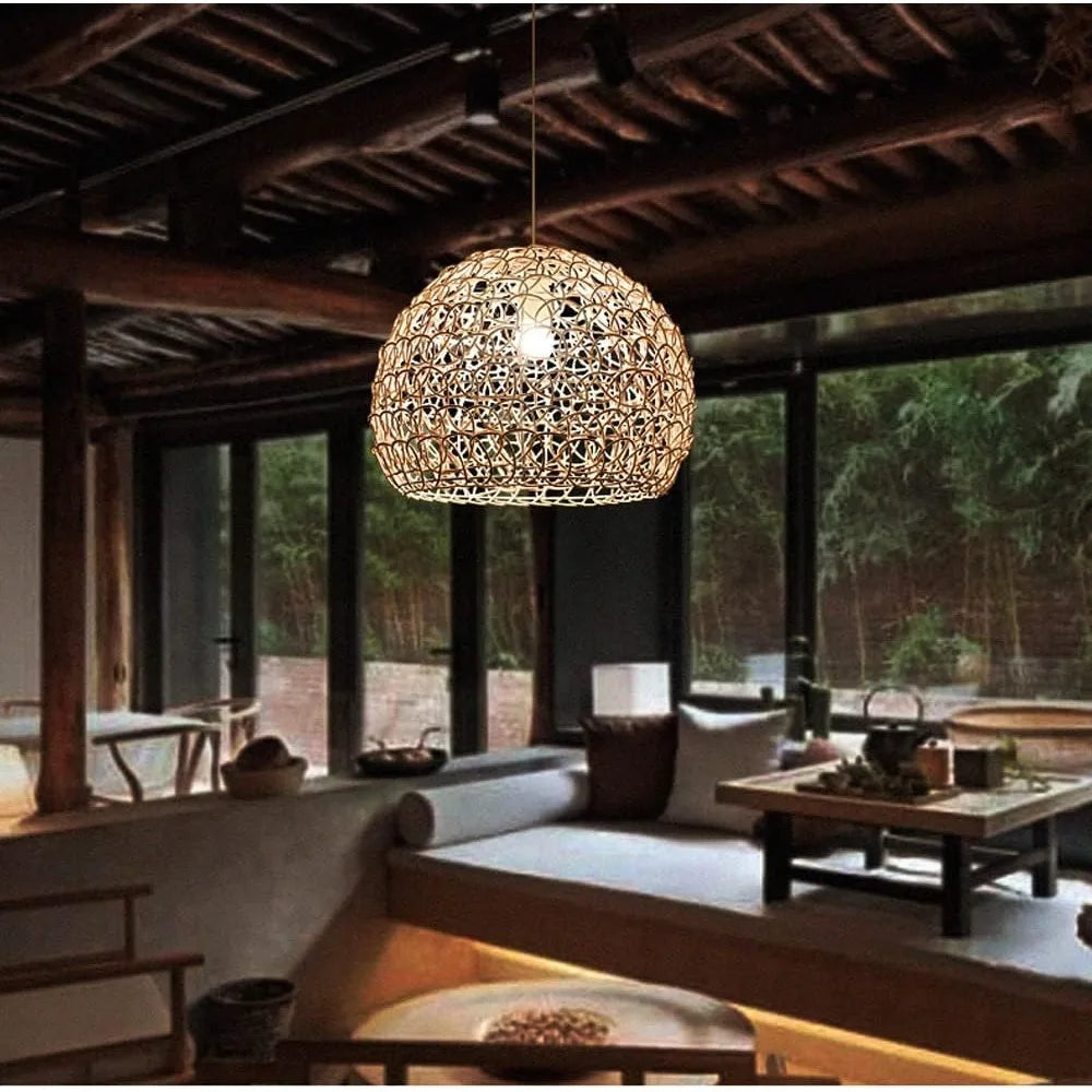Rattan Pendant Light Handwoven