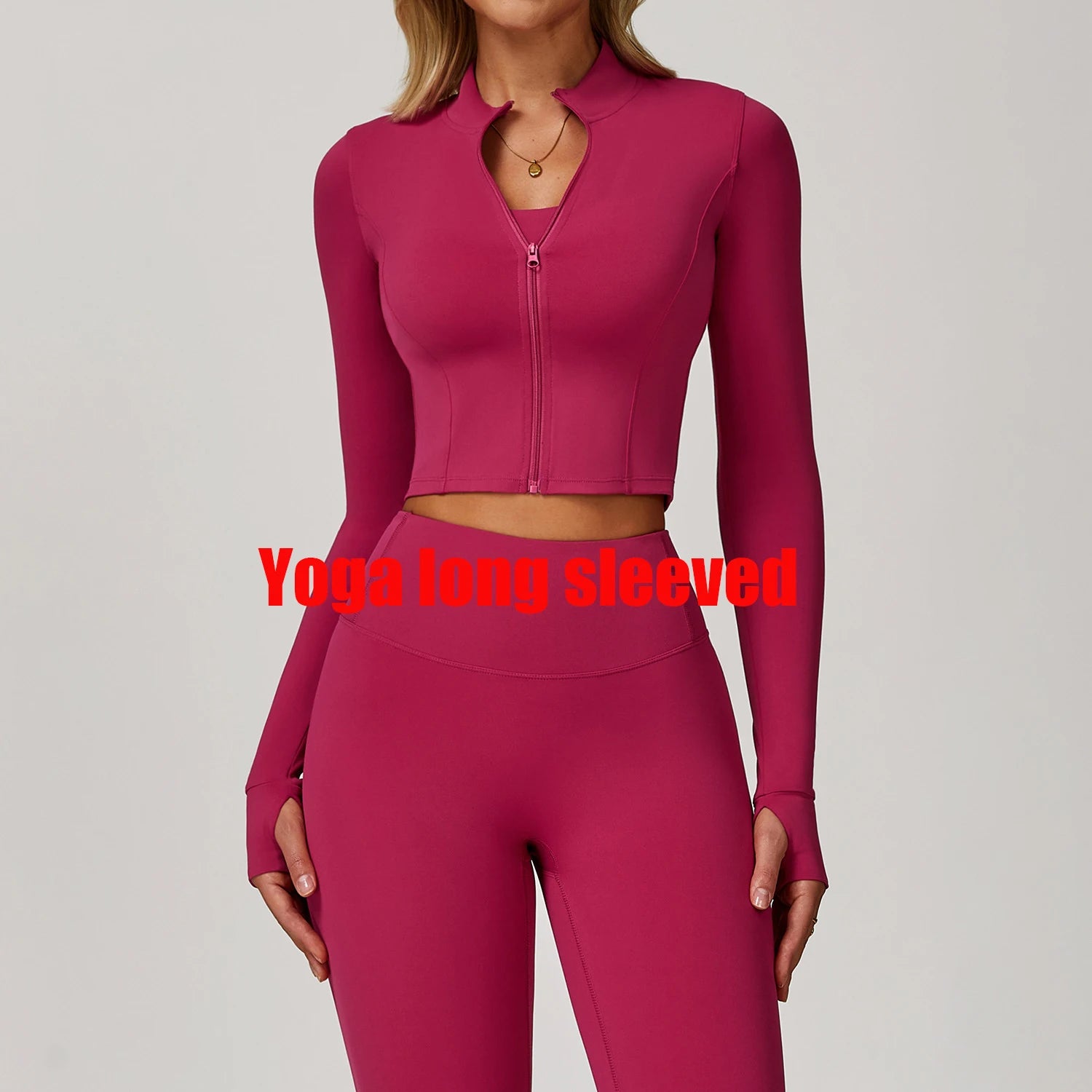 Women's Yoga Long Sleeve Sports Jacket Sexy Zip Fitness Yoga Shirt Gym Top Activewear Running Coats Workout Clothes For Cycling