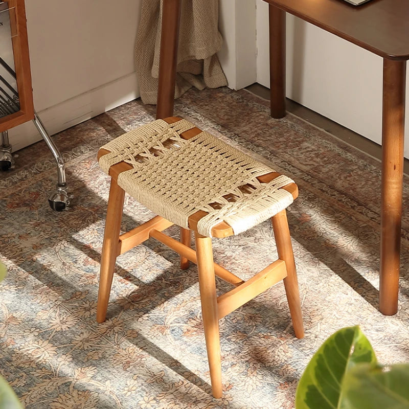 French Solid Wood Shoe Stool