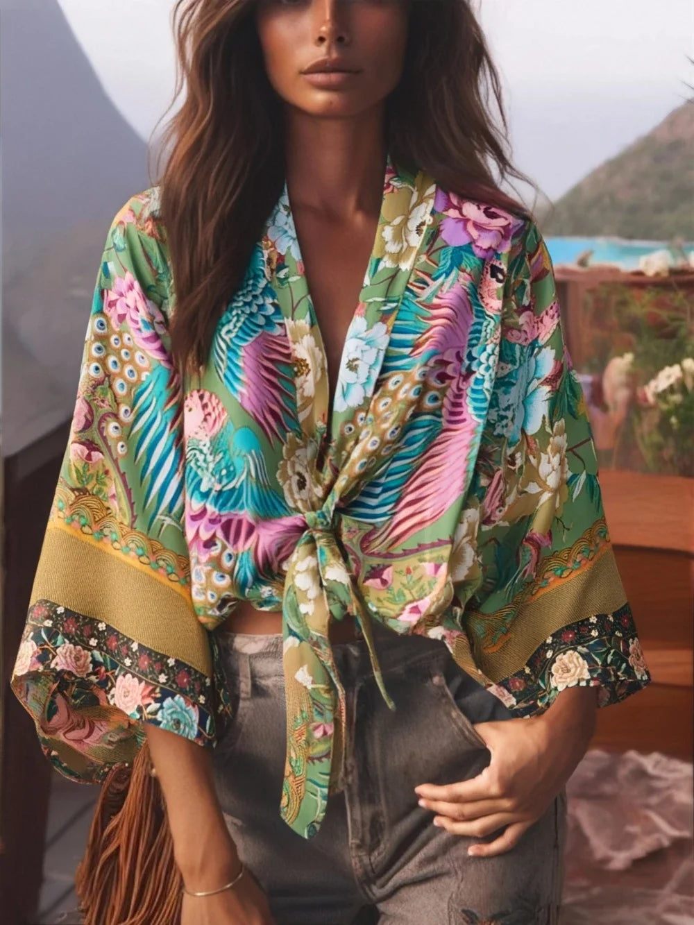 Voiashop Short  Kimono