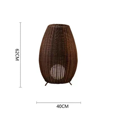 Natural handmade rattan floor lamp