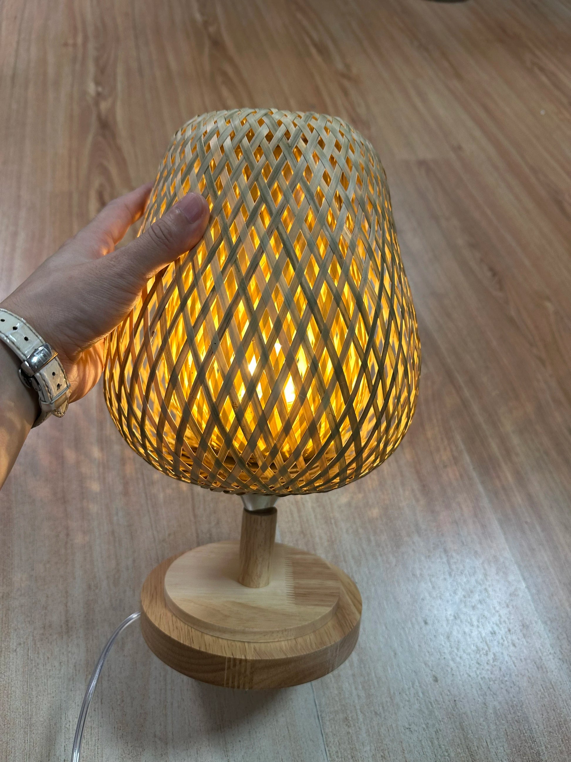 Small Rattan Table Lamp