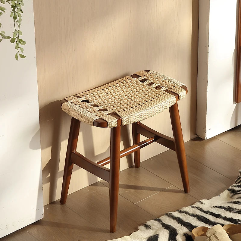 French Solid Wood Shoe Stool