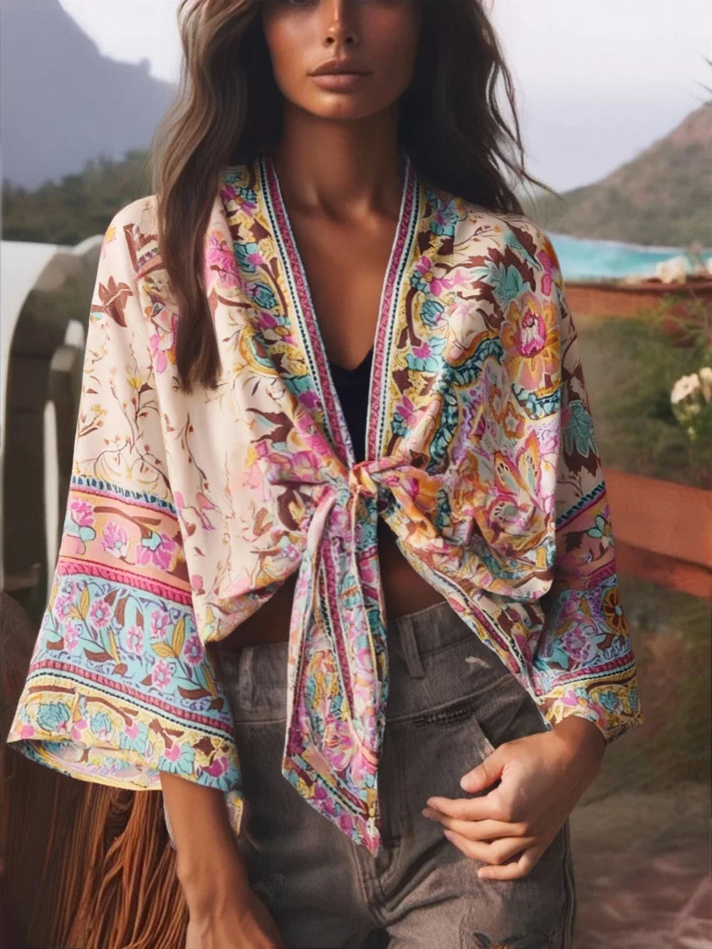 Voiashop Short  Kimono