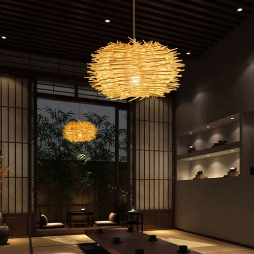 Bamboo Chandelier Rattan