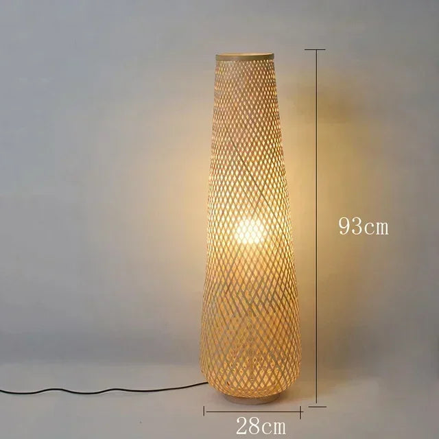 Natural handmade rattan floor lamp