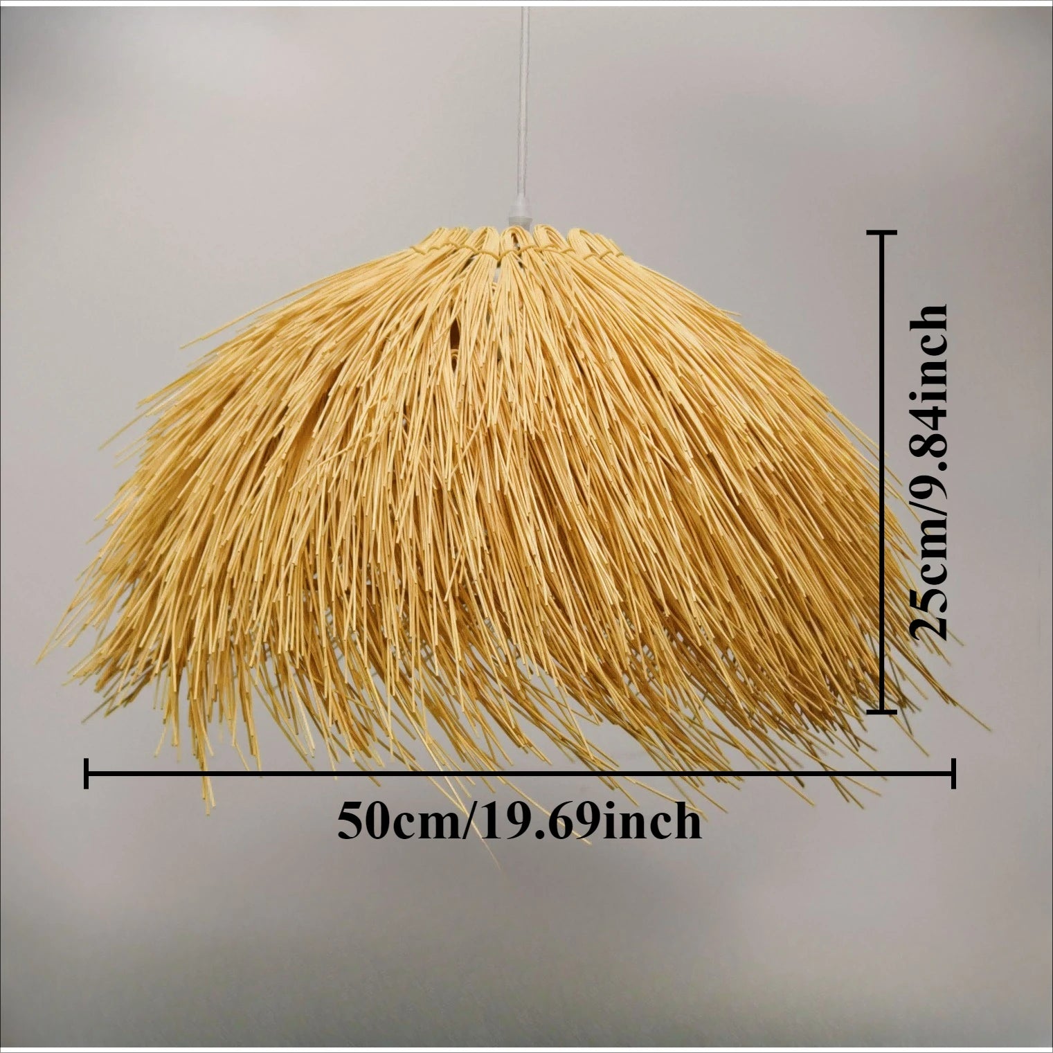 Rattan Chandeliers Hand Woven Straw Hat Lampshade