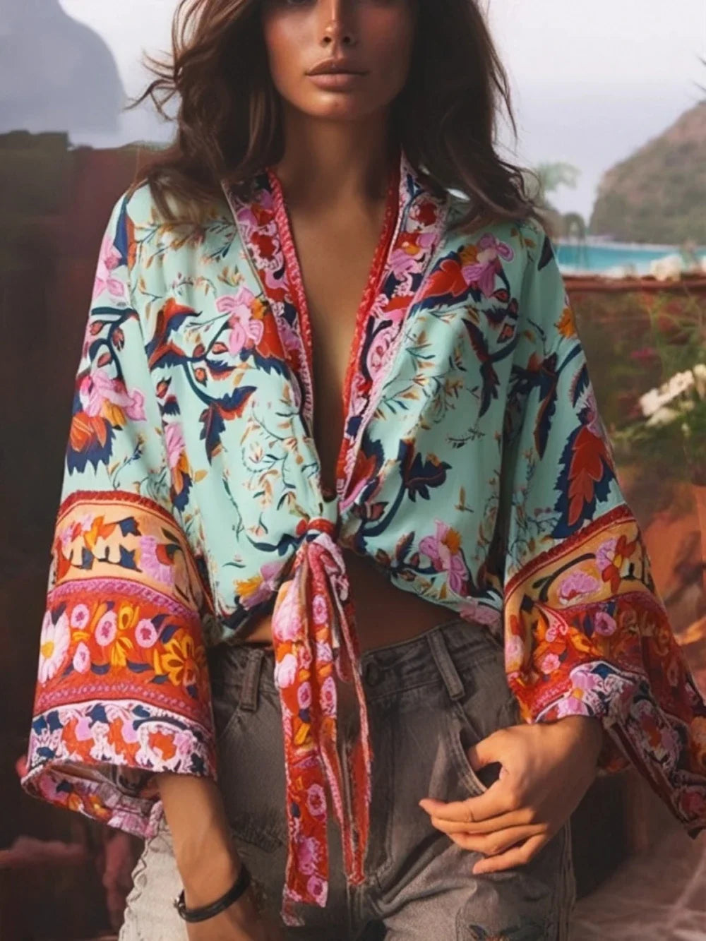 Voiashop Short  Kimono