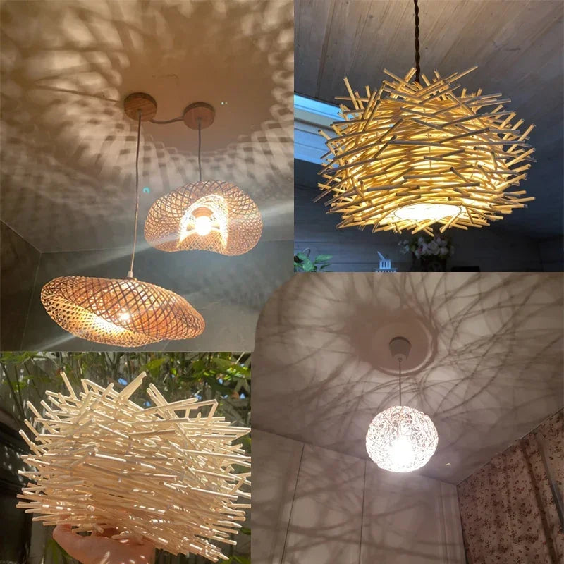 Rattan Bamboo Wood Pendant