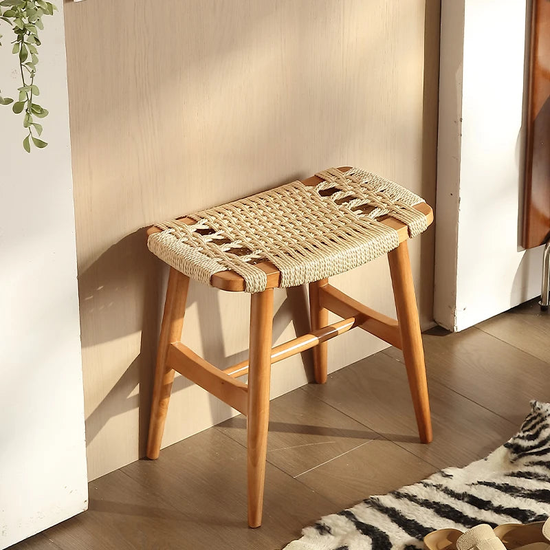 French Solid Wood Shoe Stool