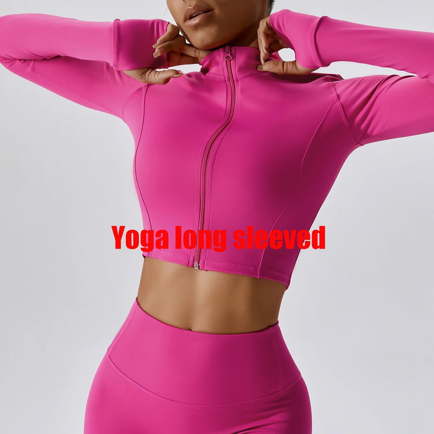 Women's Yoga Long Sleeve Sports Jacket Sexy Zip Fitness Yoga Shirt Gym Top Activewear Running Coats Workout Clothes For Cycling