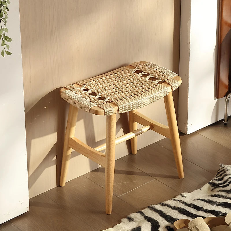 French Solid Wood Shoe Stool