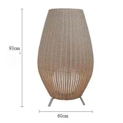 Natural handmade rattan floor lamp